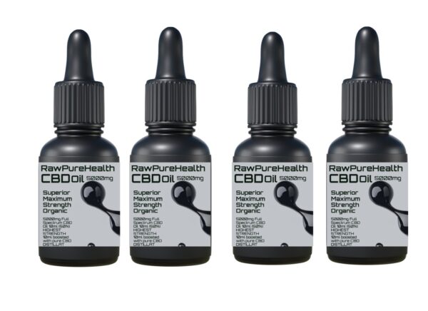 RawPureHealth CBD Oil 5000mg – 50% High-Strength Full-Spectrum Extract